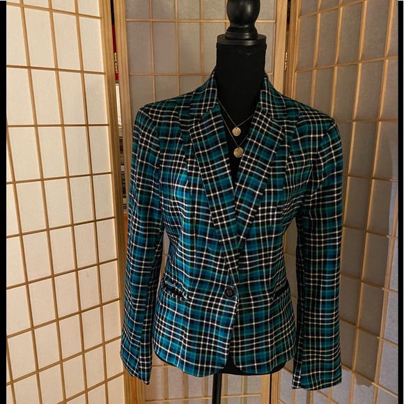 NY&CO 7th AVE- teal/bulk 1 button short jacket. 12 - Picture 1 of 11